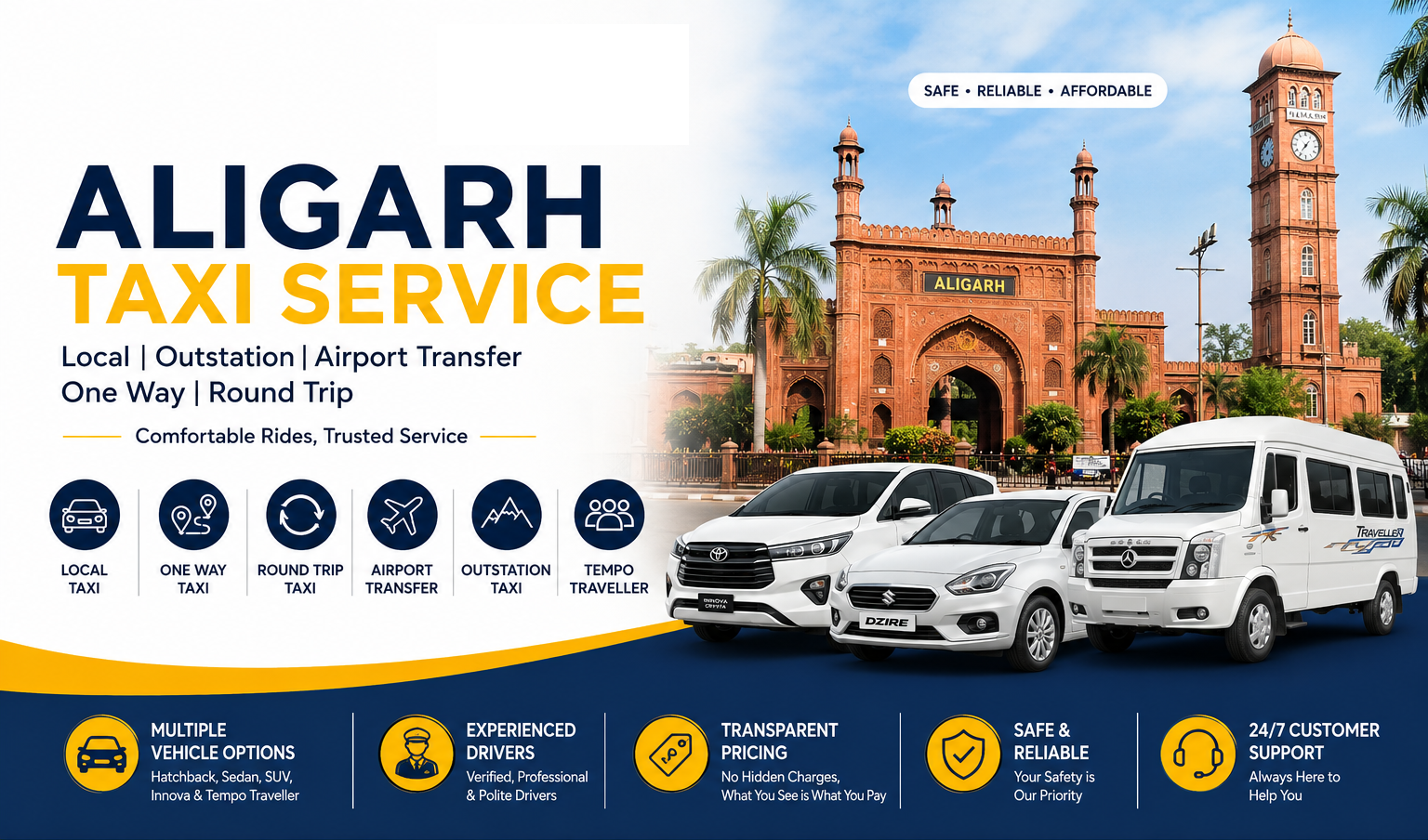 Aligarh Taxi Service - Book Local and Outstation Cabs